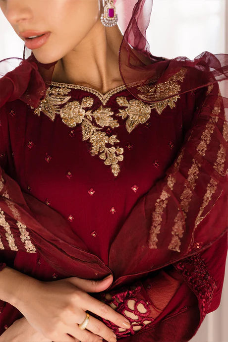 Garnet Glam 3 Piece Chiffon Suit