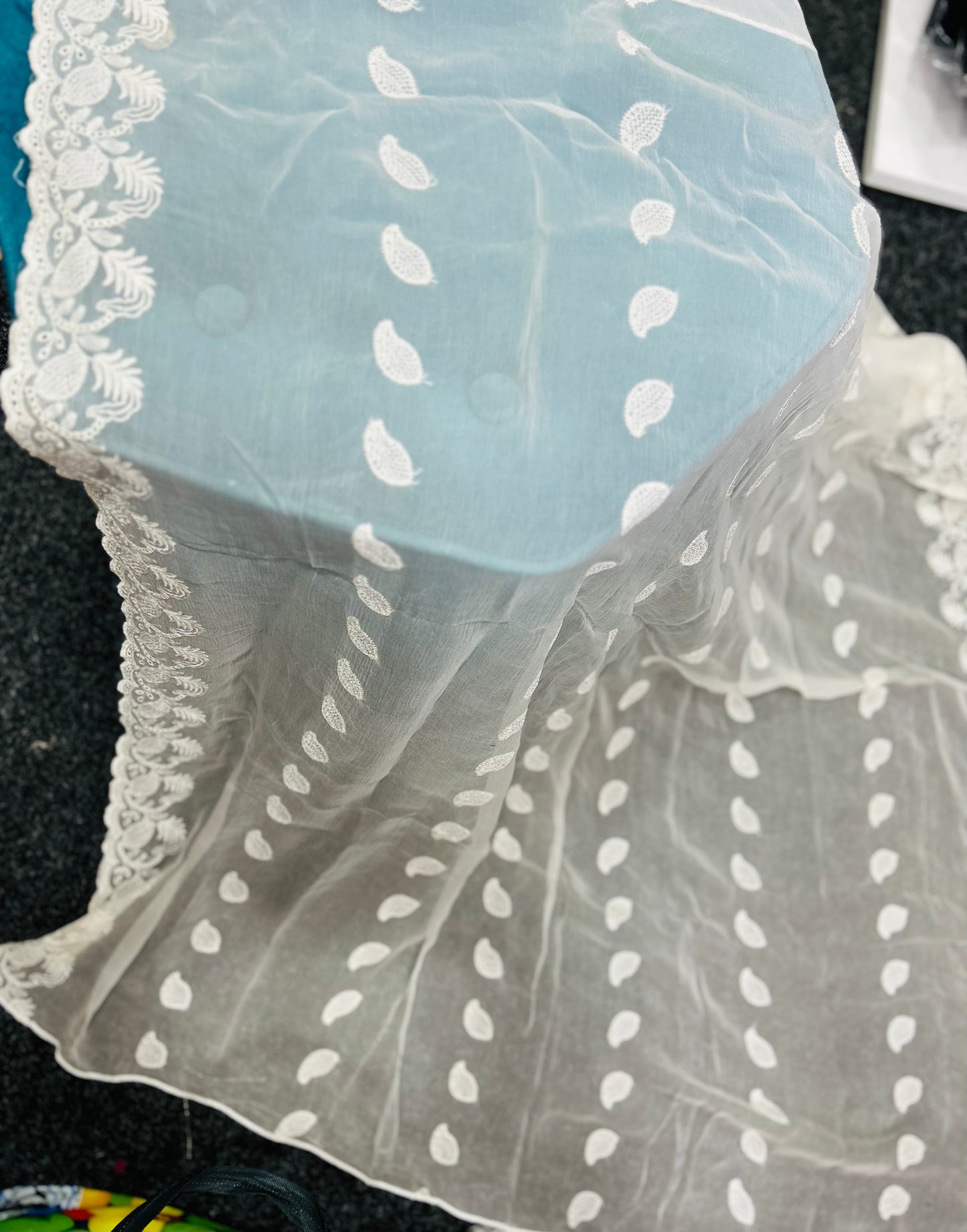 Pure Chiffon embroidered dupattas