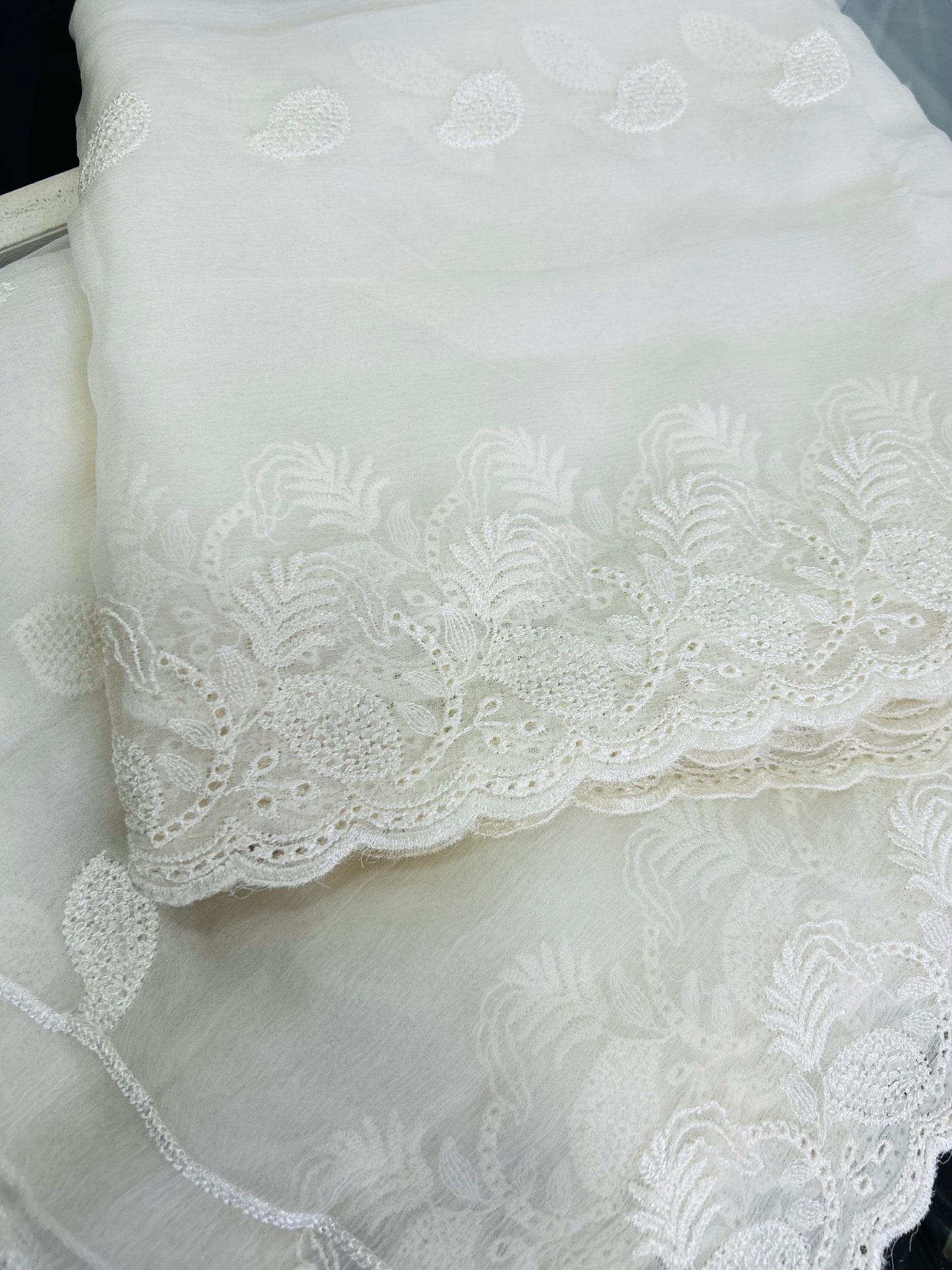 Pure Chiffon embroidered dupattas