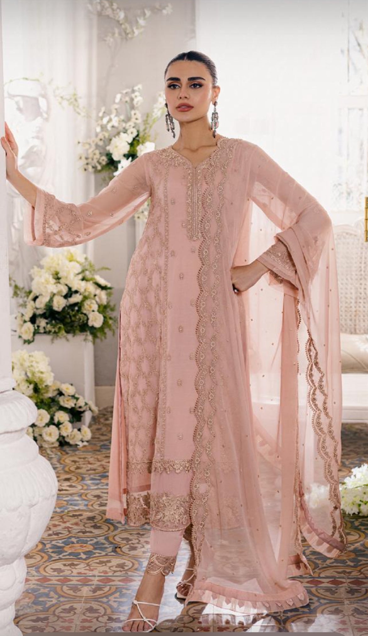 Nectarine 3 Piece Chiffon Suit