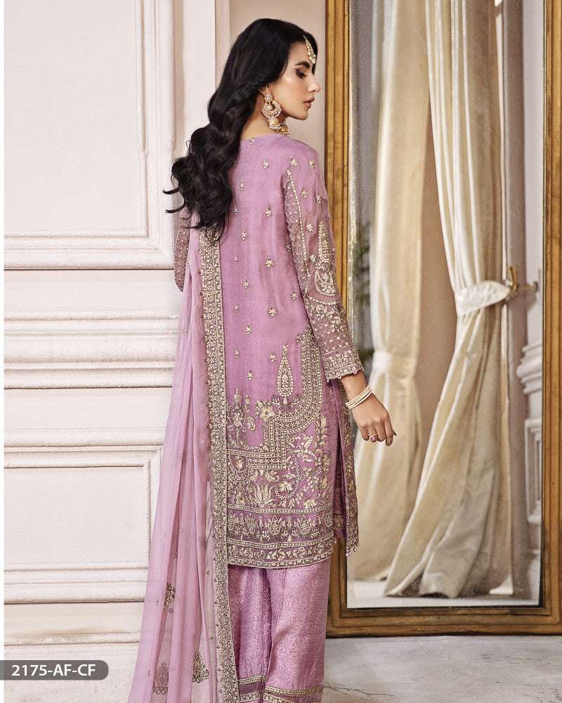 Stitched 3 Piece Embroidered Chiffon Suit