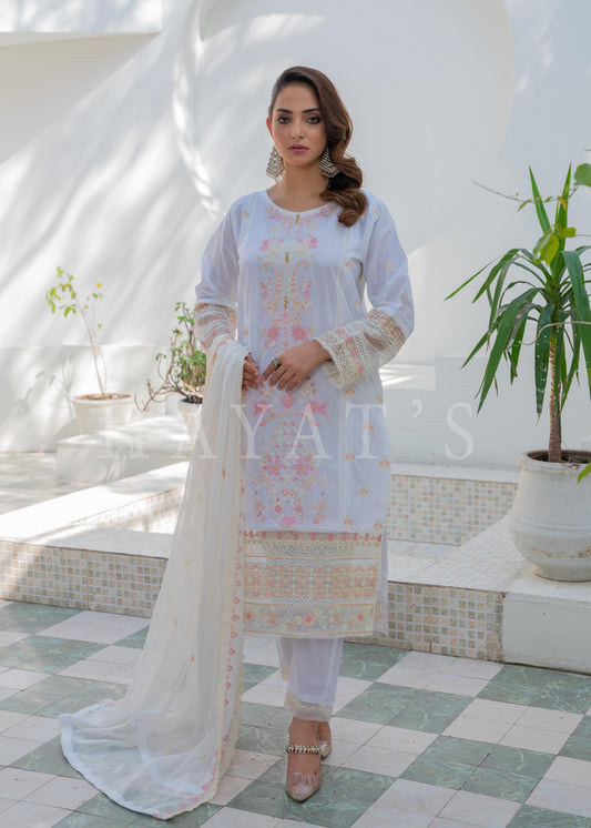3 PC Embroidered Cotton Suit