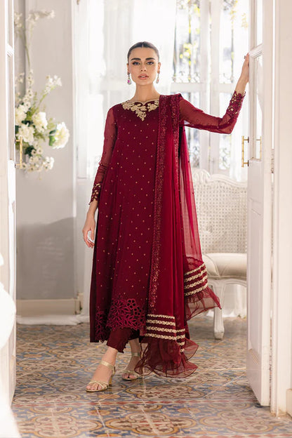 Garnet Glam 3 Piece Chiffon Suit