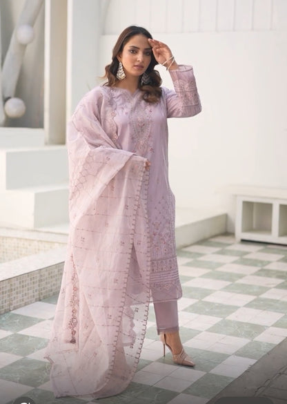 3 PC Embroidered Cotton Suit