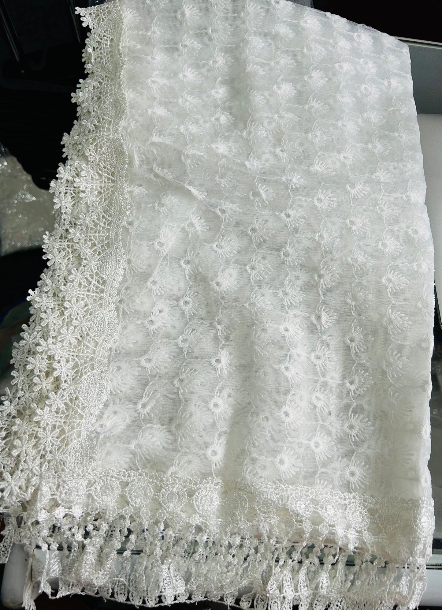 Net embroidered dupatta