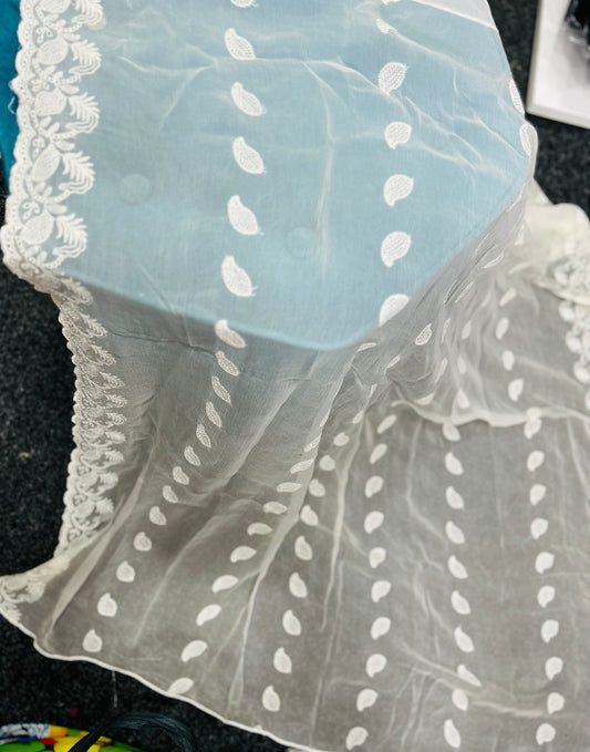 Pure Chiffon embroidered dupattas
