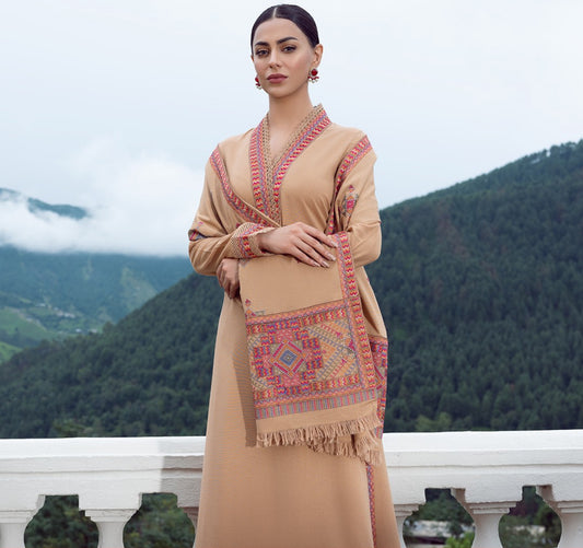 Bareeze 3PC Embroidered karandi Suit