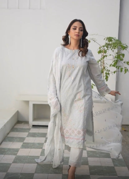 3 PC Embroidered Cotton Suit